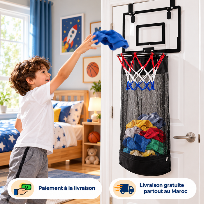 Ranger Devient un Jeu - Panier à Linge Basketball 2-en-1