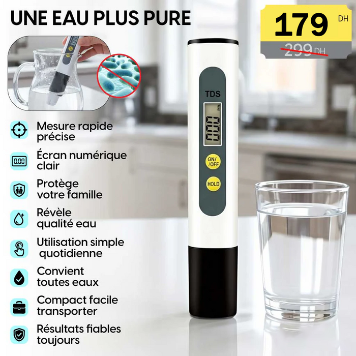Testeur de Qualité d'Eau TDS
